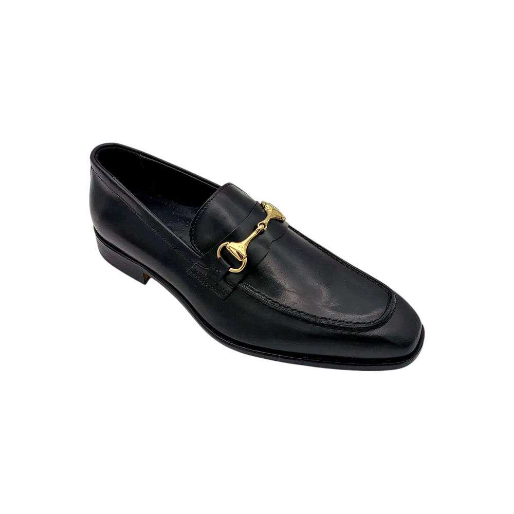 Massimo Matteo Ponte Men's Vecchio Woven Loafers Black - Medium